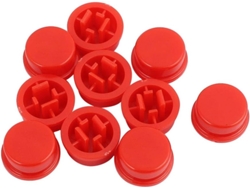 Juego de 10 protectores redondos rojos para botones táctiles 12x12x7,3 mm CHABERLU
