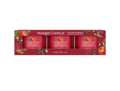 Pack de 3 Velas Votivas Aromáticas Corona de Manzana Roja YANKEE CANDLE