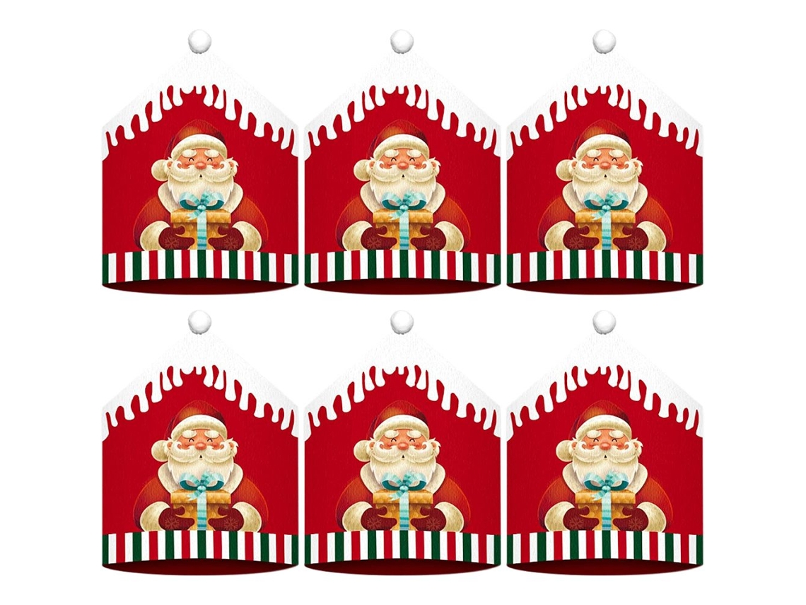 KOFIHETY Fundas para sillas navideñas, crean un ambiente festivo con patrones decorativos únicos, material duradero para la mayoría de las sillas navideñas (60