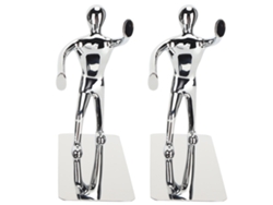 2 Piezas Soportes De Libros Decorativos Estilo Humano Cartoon De Metal Para Estanterías Hogar Y Oficina