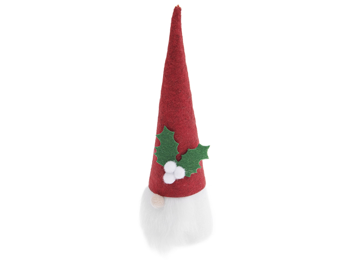 Elfo de Navidad de fieltro rojo 16,5 cm