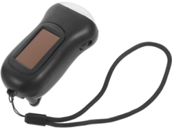 Linterna Solar De Manivela, Led Negro Recargable, Portátil.
