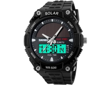 VEANXIN Relojes deportivos con energía solar para hombre resistente al agua hasta 50 m-Azul