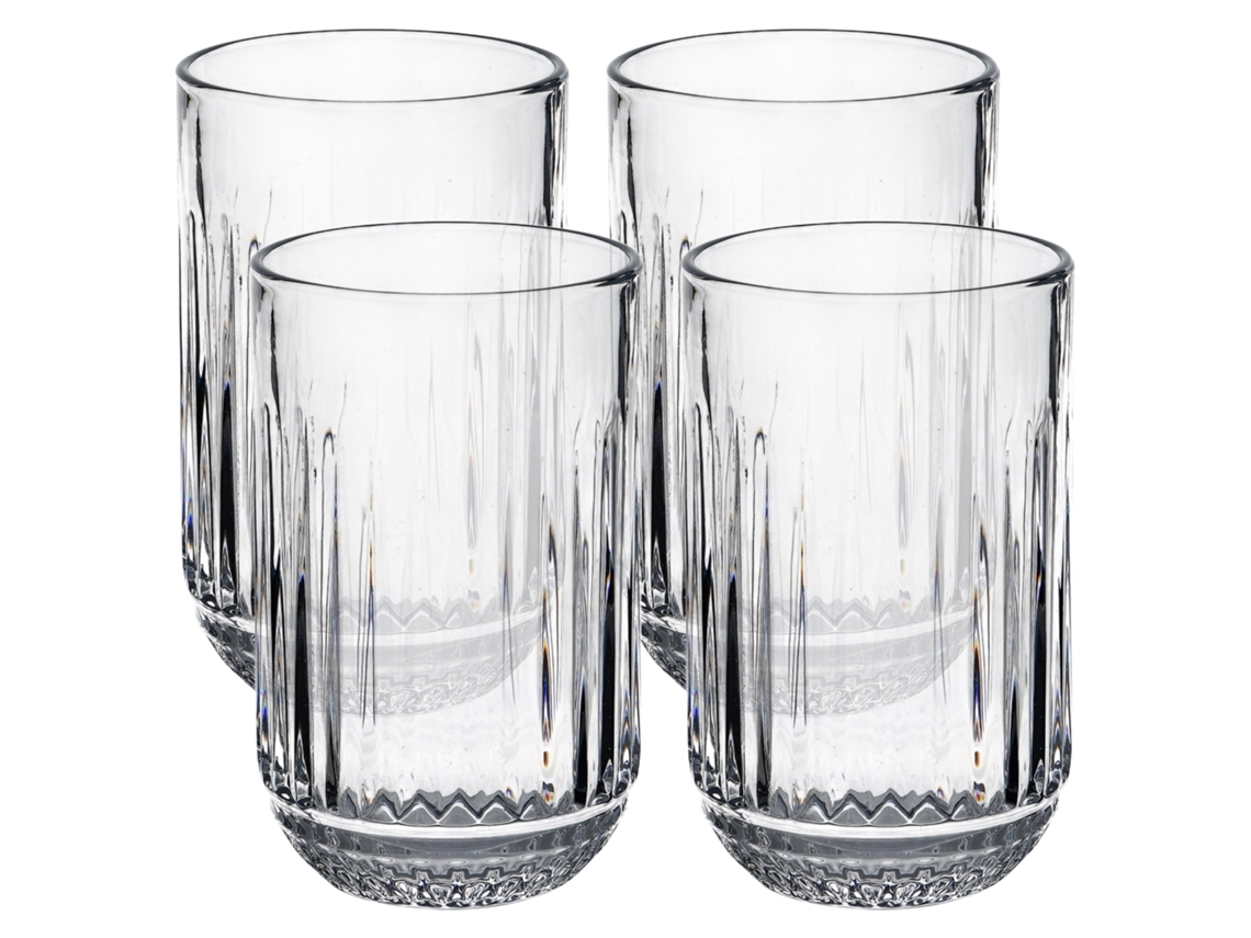 Juego de 4 vasos de vidrio transparente San Ignacio de 380 ml