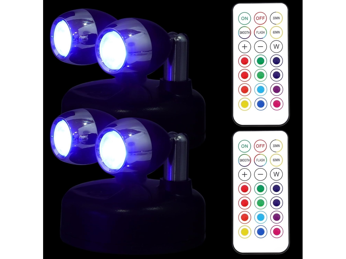 Iluminación Led De Acento Para Interiores De 2 Piezas Con Control Remoto Y Ángulo Ajustable Para Pasillo Y