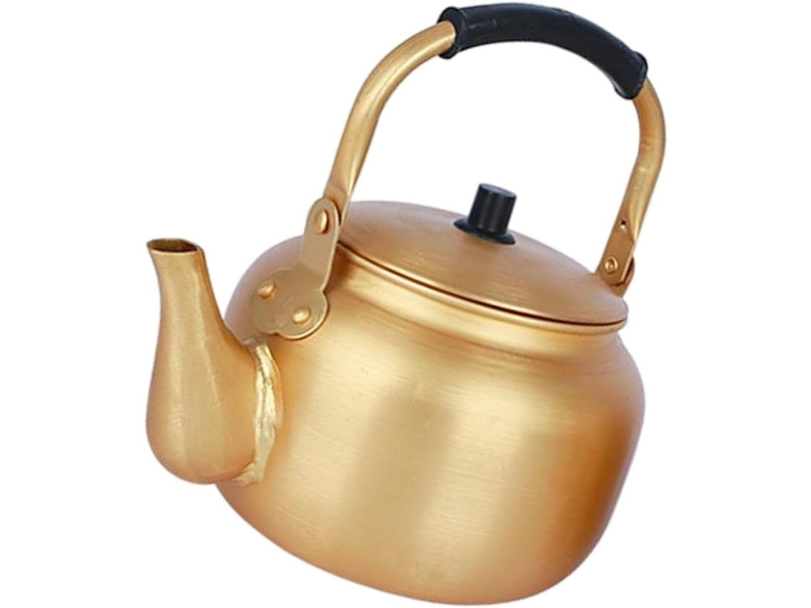 Cafetera Ligera De Aluminio Con Acabado Dorado, Ideal Para Viajes Y Para Cocinar, Incluye Jarras De Agua.