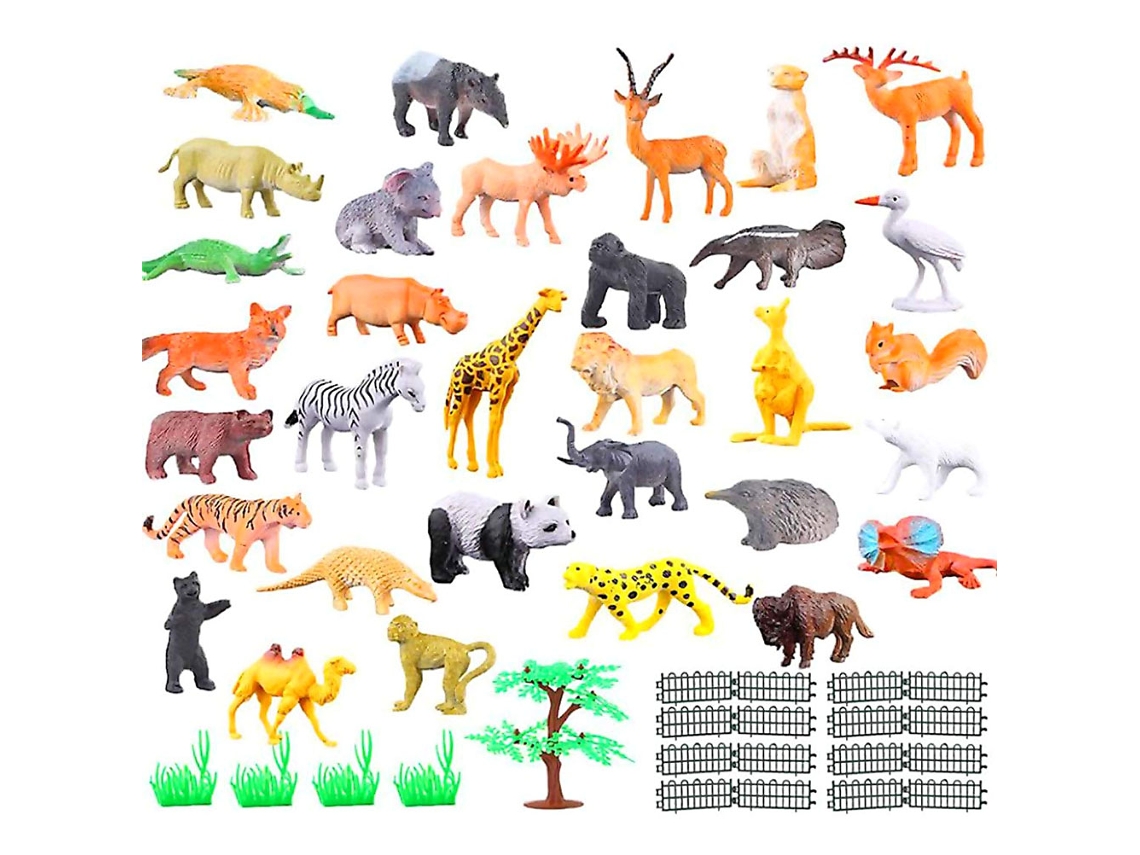 Conjunto De 53 Figuras De Animales Salvajes En Pvc. Juguetes Educativos. Regalo Ideal Para Niños.