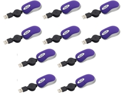 Paquete De 10 Mini Ratones Usb Retráctiles Con Cable, 1600 Dpi, Para Viajes.