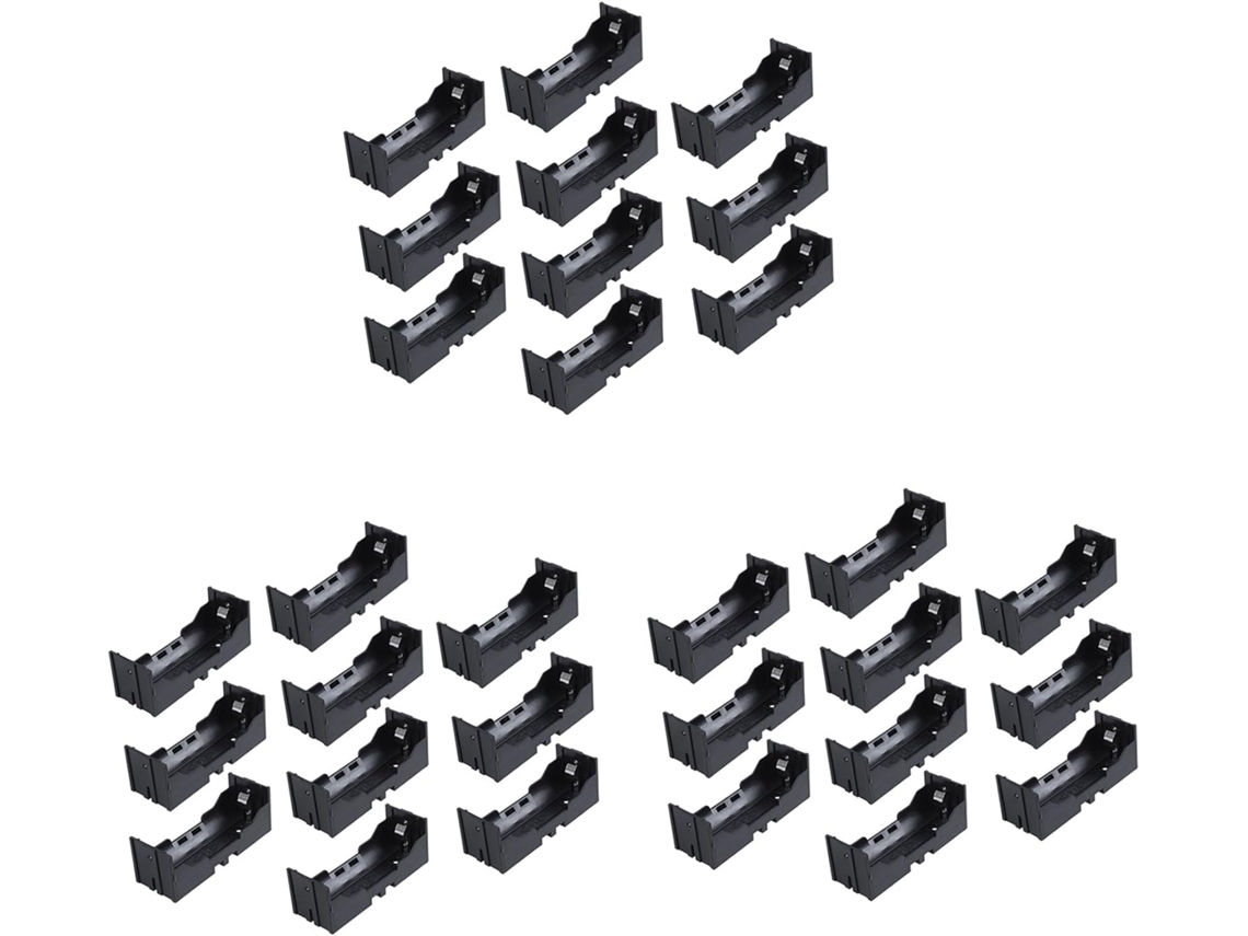 Caja De Plástico Sencilla Para Guardar Baterías 26650 (paquete De 30) - Negra