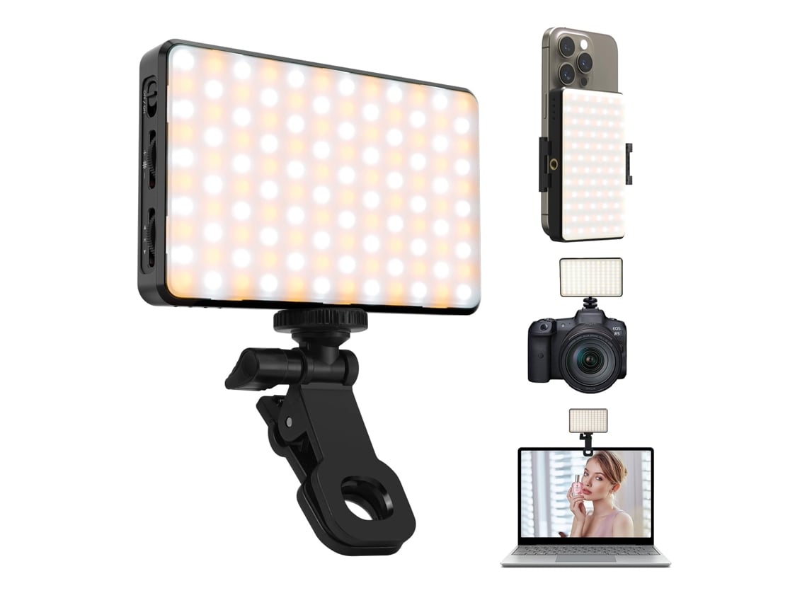 Luz selfie para iPhone con 120 LED, luz selfie portátil recargable de 3000  mAh, luz LED para teléfono, perfecta para videoconferencia, maquillaje y  TikTok Negro CHRONUS | Worten.es