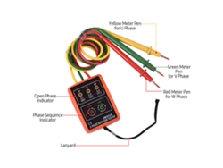 Probador De Rotación Trifásico Portátil De 60 V~600 Vca Con Zumbador Led E Indicador De Secuencia De Fases.