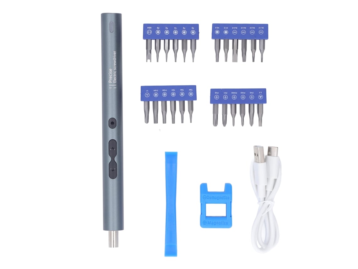 Kit de destornillador eléctrico 28 en 1 con cargador USB de 3,7 V: herramienta precisa para reparar teléfonos móviles y ordenadores.