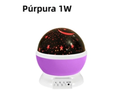 Luminária Noturna com Projeção de Céu Estrelado , Luz Decorativa de Parede Led Giratória. MDUG (1w, Roxa)