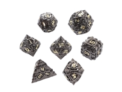 Yncm-set De 7 Dados Huecos De Latón Con Recubrimiento Transparente, Dados Poliedros De Metal Para Juegos
