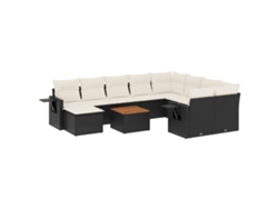 Maison Exclusive - Set De Sofás De Jardín 11 Pzas Y Cojines Ratán Sintético Negro
