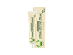 Crema herbal calmante para una piel suave y nutrida.