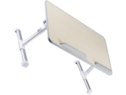 Mesa De Ordenador Plegable Ajustable M1 En Madera Beige.