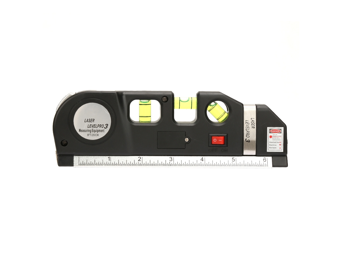 Nivel Láser Multiusos Con Regla De Medición Vertical Y Horizontal De 0 A 15 Cm/0 A 6 Pulgadas.
