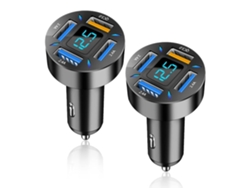 Cargador Coche Carga Rápida Usb Qc Universal Yemaesre Negro