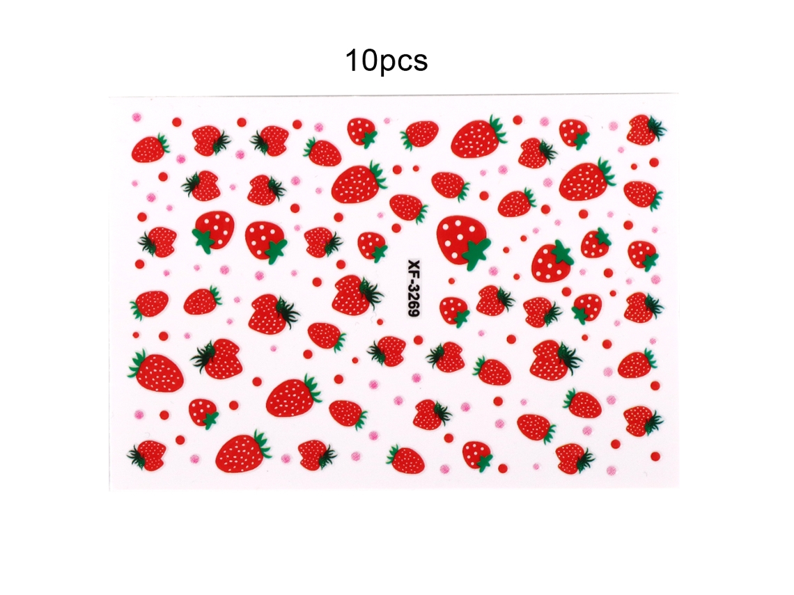 10 pegatinas decorativas autoadhesivas 3D para uñas, ideales para manicura casera, salones de belleza y uso doméstico (xf3269)