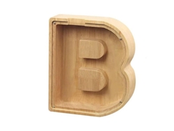 2026-hucha De Letra De Madera Xbi Para Guardar Monedas 19x21x3.6cm 280g B