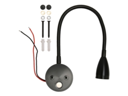 Lámpara De Lectura Led De Pared Con Control Táctil, 3 Temperaturas Ajustables Para Caravanas/embarcaciones, 12-24 V, Negra.
