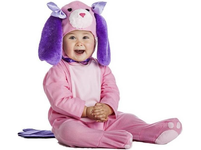 Disfraz de Bebé DISFRAZZES Perro Rosa (Talla: 6 a 12 meses)