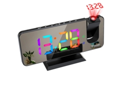 2026-reloj Despertador Digital Proyección 180° Con Luz Rgb Ajustable Snooze Doble Alarma Puerto Usb Espejo Dormitorio 12h/24h