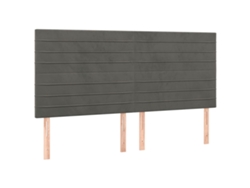 Maison Exclusive - Cabecero Terciopelo Gris Oscuro 200x5x118/128 Cm