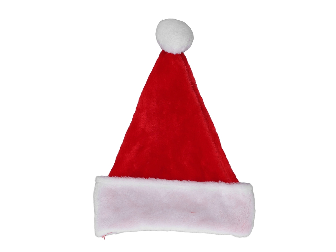 Gorro de Navidad con forro de felpa gruesa, corto, lavable, rojo y blanco.