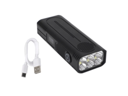 Linterna Plana De 10000 Lúmenes, Recargable Por Usb, Con Protección Ipx4, Batería 4200 Mah Y Clip Bo