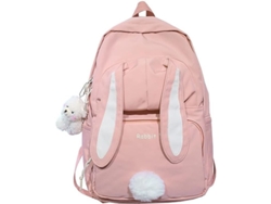 Mochila Con Orejas De Conejo Kawaii Para Niñas Con Colgante De Oso, Mochila Escolar Rosa Linjou