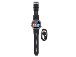 Relógio inteligente infantil Bj-reloj, relógio esportivo, resistente à água e poeira com Bluetooth, chamadas com IA e monitor de frequência cardíaca, prateado.