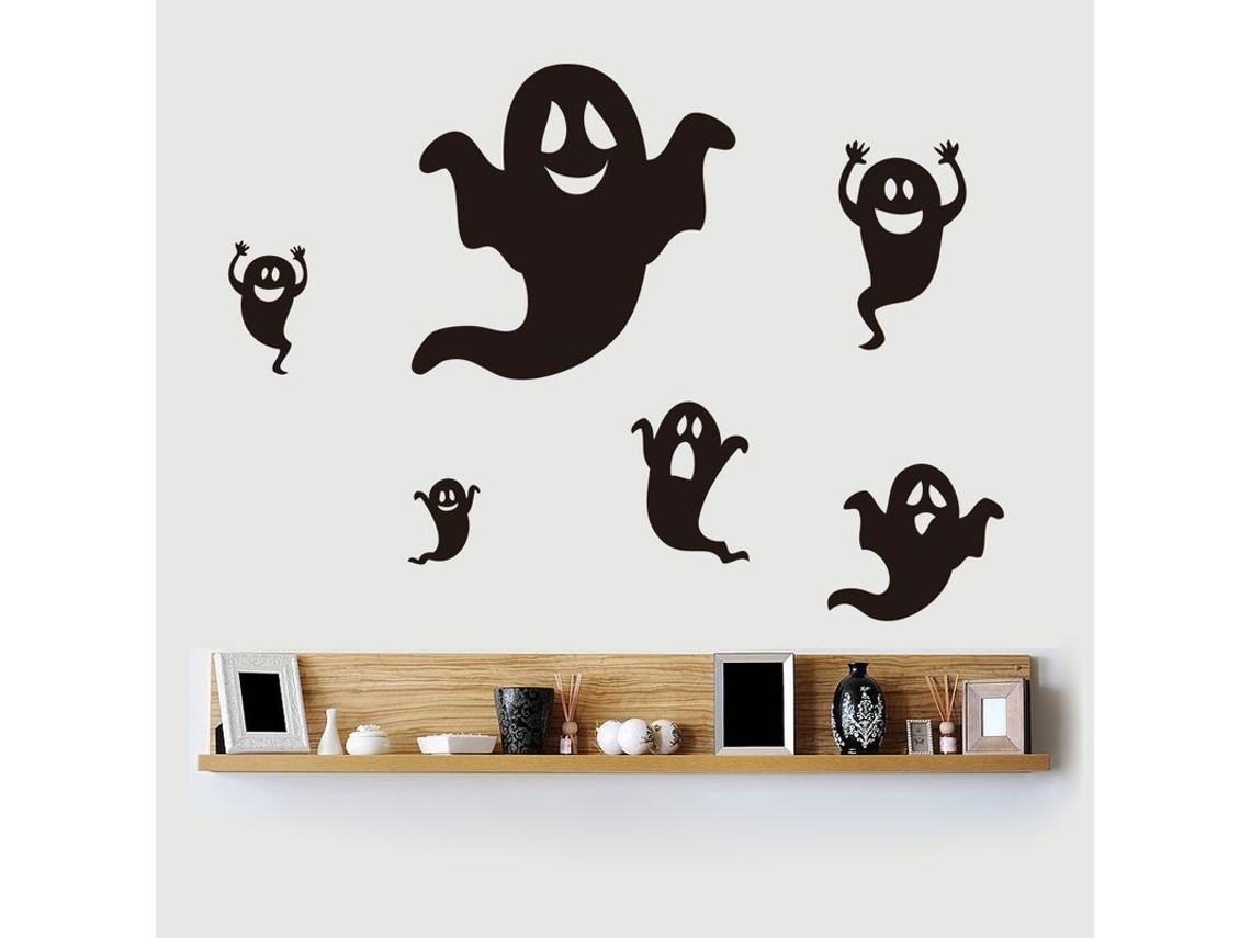 Calcomanías De Halloween Con Fantasmas, Murciélagos Y Arañas Para Puertas, Paredes Y Ventanas
