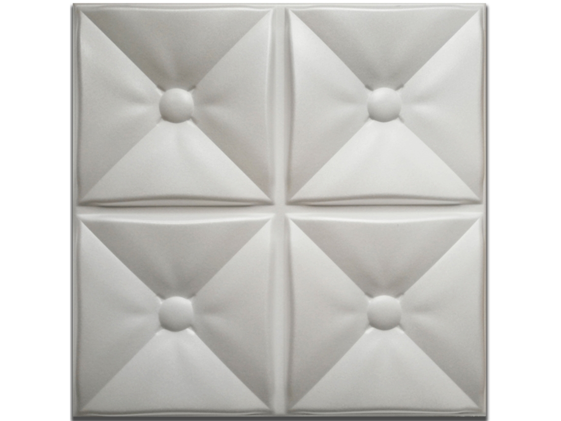 Paneles 3D ETERNAL PARQUET Para Techo O Pared 50X50X2Cm Blanco 4 Modelos 10M2 de Cilindros