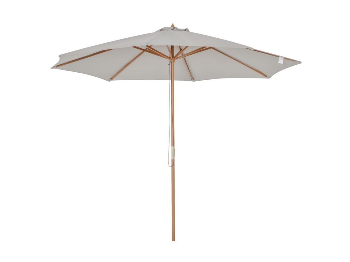 Sombrilla De Jardín De Madera, 300 Cm, Bambú, Gris.