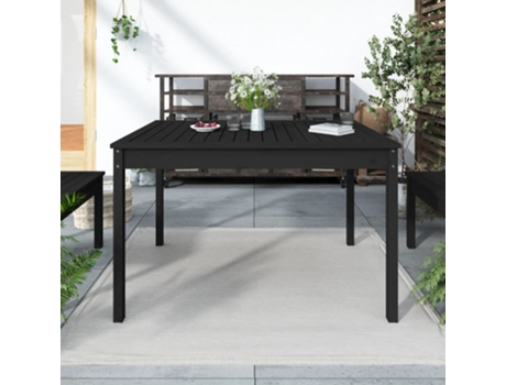 MAISON EXCLUSIVE Mesa de jardín madera maciza pino negro 121x82,5x76 cm