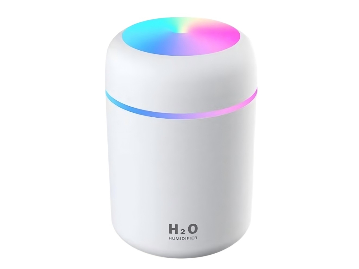 Humidificador de aire USB recargable blanco para casa o coche con función de purificación de aire, ideal para el bienestar y la comodidad - PAPRIKA