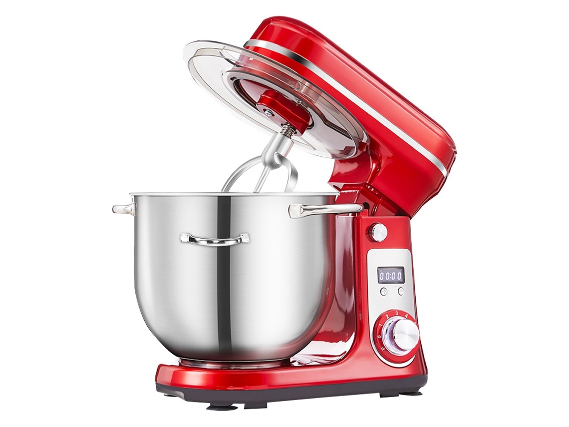 Batidora de cocina BIOLOMIX BM601 1200W Batidor de huevos para nata Amasadora de masa para pasteles 6L Rojo