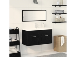 Juego de muebles de baño de 2 piezas en roble negro WSD11270 Lovely Home