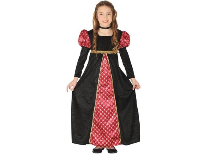 Disfraz de Niña DISFRAZZES Dama Medieval Negra (Talla: 7 a 9 años)