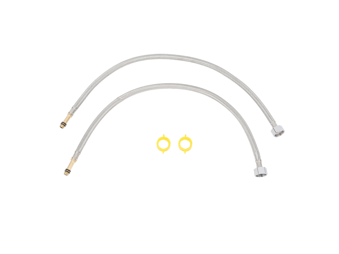 Conector de grifo de 2 piezas, manguera de suministro de agua de acero inoxidable de 60 cm, universal para cocina y baño.