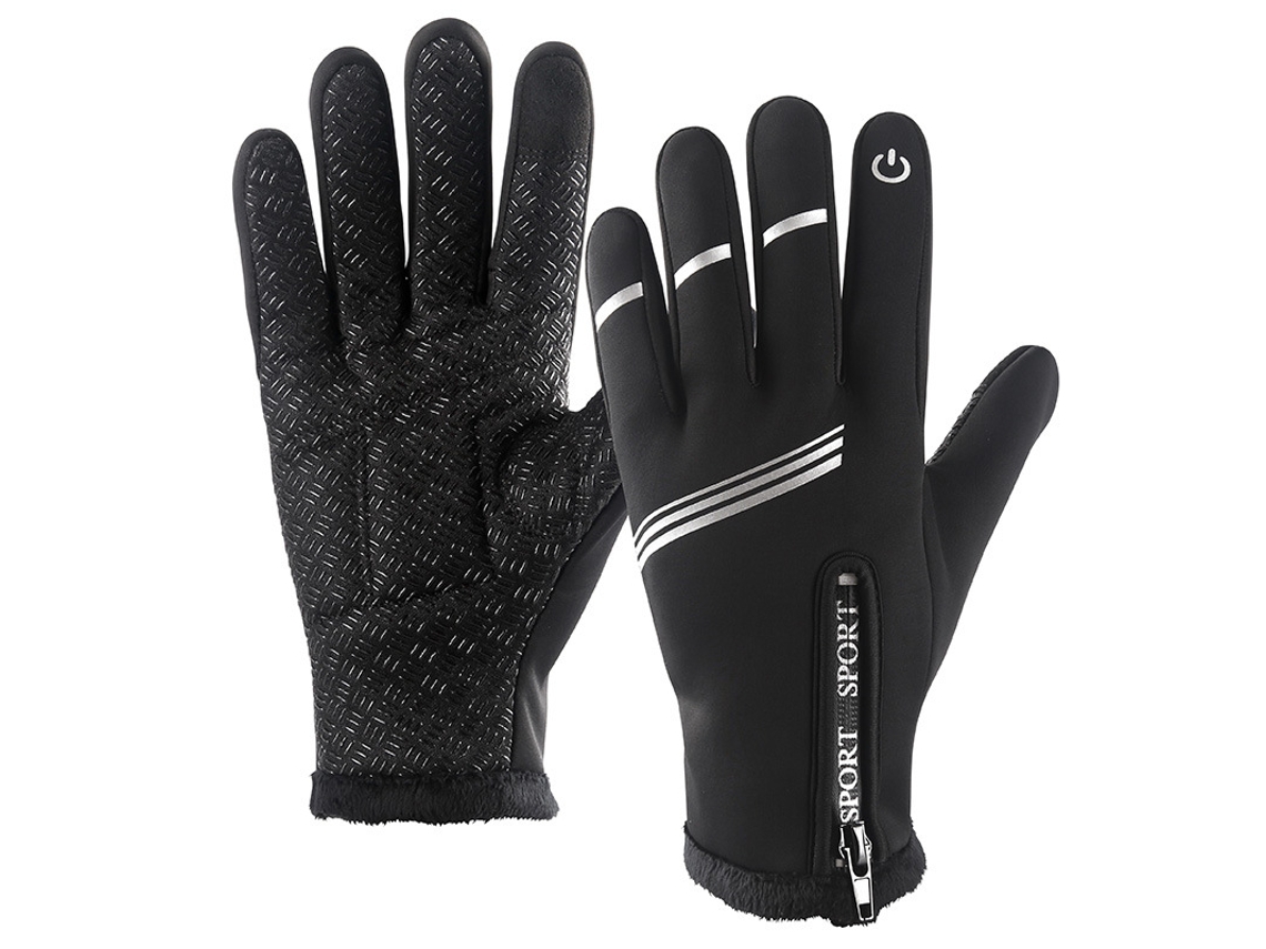 Guantes de invierno para bicicleta de montaña, resistentes al viento, antideslizantes, táctiles y reflectantes para hombre y mujer.