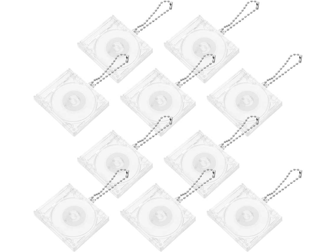 10 Llaveros Miniatura Acrílico Transparente Chips Nfc Práctico Estuche Cd Álbumes Diy Estilo Cotidiano Soporte