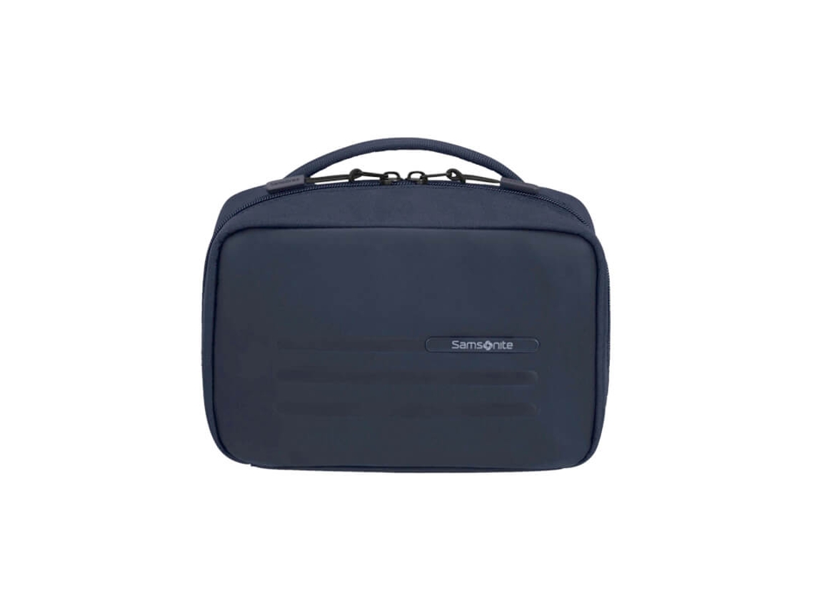 Neceser pequeño azul oscuro con kit de aseo Samsonite Stackd