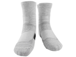 Calcetines de baloncesto para hombre, de algodón, con suela de felpa, grises y negros | Sin marca