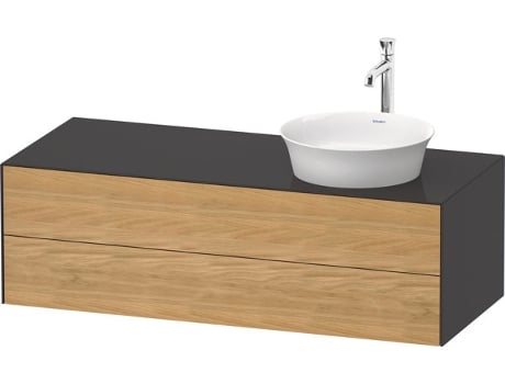 DURAVIT Tulip blanco, mueble de baño colgado en la pared, ancho 1300 x profundidad 550mm, con 2 cajones, con tecnología tip-on, WT4987R
