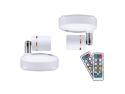 Focos LED inalámbricos con batería, regulables y giratorios para interiores.