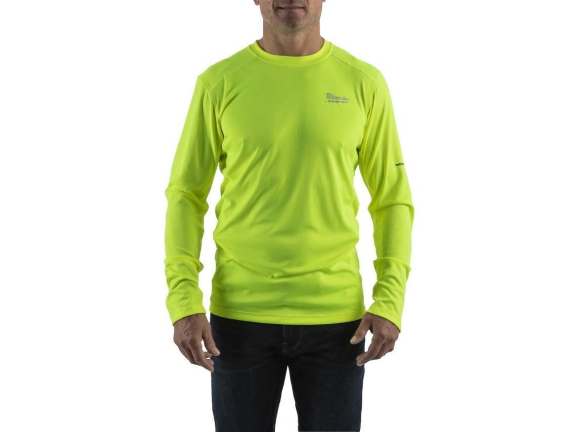 Camisa de trabajo de manga larga Milwaukee Wwlsyl XL de color amarillo claro