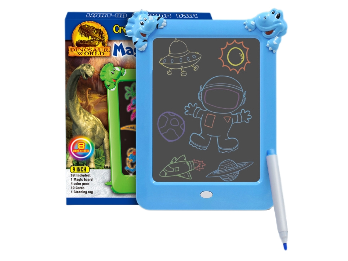 Ats-tableta De Escritura Infantil Con Luz Led Pizarra Para Dibujar Borrador Electrónico Juguete Educatsivo Regalo Para Niños Y Niñas